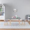 imageACEssentials Beech Wood Dipped Kids Table and Stools 189quot x 314quot x 236quot Gray 3 Piece Set