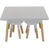 imageACEssentials Beech Wood Dipped Kids Table and Stools 189quot x 314quot x 236quot Gray 3 Piece Set