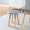 imageACEssentials Beech Wood Dipped Kids Table and Stools 189quot x 314quot x 236quot Gray 3 Piece Set