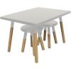 imageACEssentials Beech Wood Dipped Kids Table and Stools 189quot x 314quot x 236quot Gray 3 Piece Set