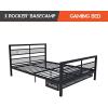 imageX Rocker Basecamp Full Size Gaming Bed Rotating TV Mount with Vented Console Storage Metal Mesh Frame with Slats Amazon Exclusive BlackBlack
