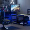 imageX Rocker Basecamp Full Size Gaming Bed Rotating TV Mount with Vented Console Storage Metal Mesh Frame with Slats Amazon Exclusive BlackBlack