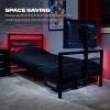 imageX Rocker Basecamp Full Size Gaming Bed Rotating TV Mount with Vented Console Storage Metal Mesh Frame with Slats Amazon Exclusive BlackBlack