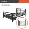 imageX Rocker Basecamp Full Size Gaming Bed Rotating TV Mount with Vented Console Storage Metal Mesh Frame with Slats Amazon Exclusive BlackBlack