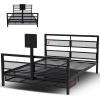 imageX Rocker Basecamp Full Size Gaming Bed Rotating TV Mount with Vented Console Storage Metal Mesh Frame with Slats Amazon Exclusive BlackBlack