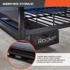 imageX Rocker Basecamp Full Size Gaming Bed Rotating TV Mount with Vented Console Storage Metal Mesh Frame with Slats Amazon Exclusive BlackBlack