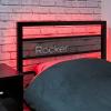 imageX Rocker Basecamp Full Size Gaming Bed Rotating TV Mount with Vented Console Storage Metal Mesh Frame with Slats Amazon Exclusive BlackBlack