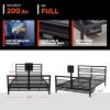 imageX Rocker Basecamp Full Size Gaming Bed Rotating TV Mount with Vented Console Storage Metal Mesh Frame with Slats Amazon Exclusive BlackBlack