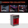 imageX Rocker Carbon Tek Gaming End Table with USB Ports and LED Lighting Wireless Charging Modern Bedside Storage for Gamers Carbon Fiber Finish