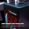 imageX Rocker Carbon Tek Gaming End Table with USB Ports and LED Lighting Wireless Charging Modern Bedside Storage for Gamers Carbon Fiber Finish