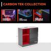 imageX Rocker Carbon Tek Gaming Storage Dresser LED Lighting Modern 3Drawer Unit with Carbon Fiber Finish for Gamers