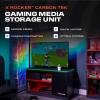 imageX Rocker Carbon Tek Gaming TV Stand with Neo Motion LED Lights Media Console for TVs up to 55 Inches