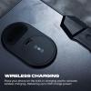 imageX Rocker Carbon Tek LED Gaming Desk with Wireless Charging Headphone Hook and Cable Management