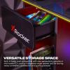 imageX Rocker Carbon Tek LED Gaming Desk with Wireless Charging Headphone Hook and Cable Management