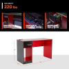 imageX Rocker Carbon Tek LED Gaming Desk with Wireless Charging Headphone Hook and Cable Management