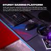 imageX Rocker Carbon Tek LED Gaming Desk with Wireless Charging Headphone Hook and Cable Management