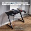 imageX Rocker Gaming Desk 43 Inch PC Computer Gamer Desk Builtin Headset and Cup Holder Raven Black