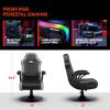 imageX Rocker PC Computer Gaming Desk Chair Builtin Audio College Dorm Essentials for Guys and Girls Gamers Bedroom Dorm Room Essentials FoldablePrism RGB LED