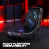 imageX Rocker Pixel Youth Video Gaming Floor Rocker Chair Back to School Gifts for Gamers Bedroom Foldable Black with PrintNo Audio
