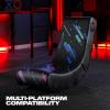 imageX Rocker Pixel Youth Video Gaming Floor Rocker Chair Back to School Gifts for Gamers Bedroom Foldable Black with PrintNo Audio