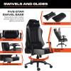 imageX Rocker Sigma PC Computer Gaming Office Desk Chair with Headrest RGB LED Lights Adjustable Seat and Armrest 0780401 2441quot x 498quot x 2087quot Black