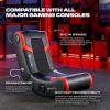 imageX Rocker Video Gaming Floor Rocker Chair Builtin Audio Back to School Foldable for Gamers Bedroom or Game Room for Boys Girls Teens 517Eclipse Red