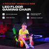 imageX Rocker Video Gaming Floor Rocker Chair Builtin Audio Back to School Foldable for Gamers Bedroom or Game Room for Boys Girls Teens 517Emerald Black RGB LED