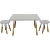 imageACEssentials Beech Wood Dipped Kids Table and Stools 189quot x 314quot x 236quot Gray 3 Piece Set