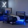 imageX Rocker Basecamp Full Size Gaming Bed Rotating TV Mount with Vented Console Storage Metal Mesh Frame with Slats Amazon Exclusive BlackBlack