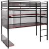 imageX Rocker Gaming Bed Twin Size Loft Bunk Durable Black Metal Frame Builtin Shelving for PC Computer Video Gamer Bedroom for Teen Boys GirlsBattleBunk