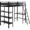 imageX Rocker Gaming Bed Twin Size Loft Bunk Durable Black Metal Frame Builtin Shelving for PC Computer Video Gamer Bedroom for Teen Boys GirlsFortress