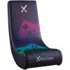imageX Rocker Pixel Youth Video Gaming Floor Rocker Chair Back to School Gifts for Gamers Bedroom Foldable Black with PrintBuiltIn Audio