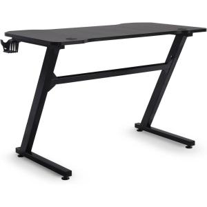 imageX Rocker Gaming Desk 43 Inch PC Computer Gamer Desk Builtin Headset and Cup Holder Raven Black