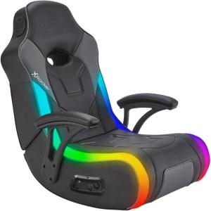 imageX Rocker Video Gaming Floor Rocker Chair Builtin Audio College Dorm Essentials for Guys and Girls Gamers Bedroom Dorm Room Essentials FoldableGForce RGB LED