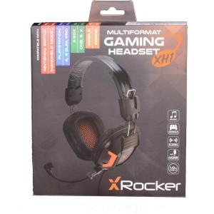 imageX Rocker Video Gaming Headset Over Ear Headphones with Microphone Stero Audio for Gamers and Streamers BlackOrangeXH1