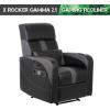 imageX Rocker Gamma Recliner Gaming Chair 21 Bluetooth Audio System Headrest Mounted Speakers Builtin Footrest and Cupholder 718001 3484quot x 3937quot x 3031quot BlackGamma