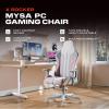 imageX Rocker Mysa PC Video Gaming Desk Chair with Wheels College Dorm Room Essentials for Guys and Girls Ergonomic Office ChairGrayPink  Gray Base