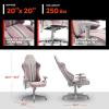 imageX Rocker Mysa PC Video Gaming Desk Chair with Wheels College Dorm Room Essentials for Guys and Girls Ergonomic Office ChairGrayPink  Gray Base