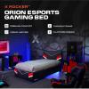 imageX Rocker Orion Esports Twin Gaming Bed Black Faux Leather Durable Frame and Padded HeadboardTwin