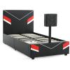 imageX Rocker Orion Esports Twin Gaming Bed Black Faux Leather Durable Frame and Padded HeadboardTwin