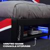 imageX Rocker Orion Esports Twin Gaming Bed Black Faux Leather Durable Frame and Padded HeadboardTwin