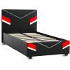 imageX Rocker Orion Esports Twin Gaming Bed Black Faux Leather Durable Frame and Padded HeadboardTwin