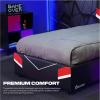 imageX Rocker Orion Esports Twin Gaming Bed Black Faux Leather Durable Frame and Padded HeadboardTwin