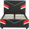 imageX Rocker Orion Esports Twin Gaming Bed Black Faux Leather Durable Frame and Padded HeadboardTwin