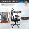 imageX Rocker Oscar HighBack Ergonomic Mesh Office Gaming Chair Black