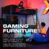 imageX Rocker PC Computer Gaming Desk Chair with Wheels College Dorm Room Essentials for Guys and Girls Adjustable Ergonomic Office Chair for GamersLucent Cream