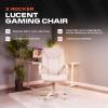 imageX Rocker PC Computer Gaming Desk Chair with Wheels College Dorm Room Essentials for Guys and Girls Adjustable Ergonomic Office Chair for GamersLucent Cream