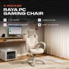 imageX Rocker PC Computer Gaming Desk Chair with Wheels College Dorm Room Essentials for Guys and Girls Adjustable Ergonomic Office Chair for GamersRaya Cream
