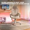 imageX Rocker PC Computer Gaming Desk Chair with Wheels College Dorm Room Essentials for Guys and Girls Adjustable Ergonomic Office Chair for GamersRaya Cream