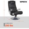 imageX Rocker SE Pro Video Gaming Lounging Pedestal Chair Wireless Audio 2 Speakers Subwoofer Foldable Padded Armrest 5127401 307quot x 307quot x 3976quot Amazon Exclusive Black